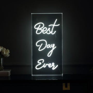 Best Day Ever Contemporary Glam Acrylic Box USB Operated LED Neon Light - JONATHAN Y